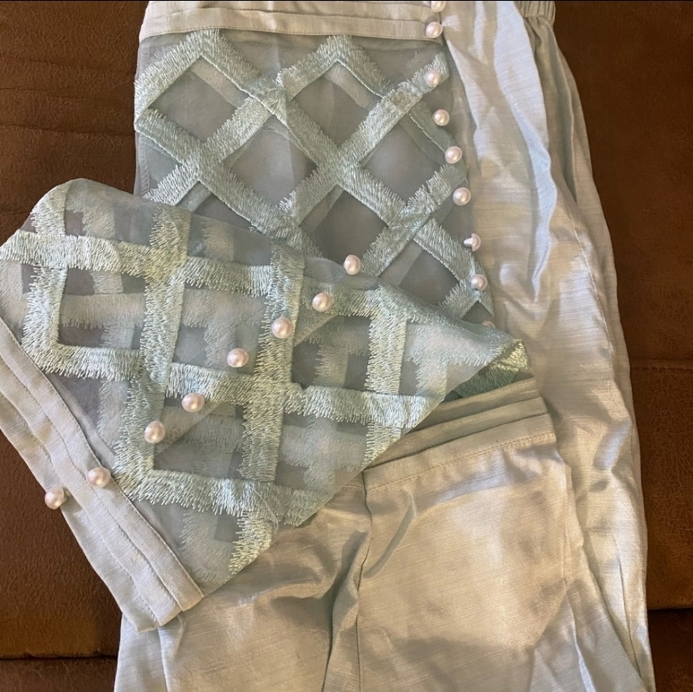 Pakistani/indian embroidered organza 3 pcs set - Picture 4 of 4